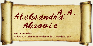 Aleksandra Aksović vizit kartica